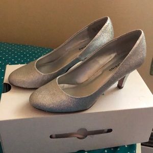 Sparkly silver heels